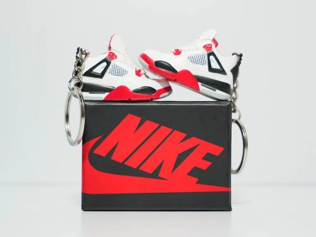 3D Sneaker Keychain With Box - AJ4 Fire Red on Sale