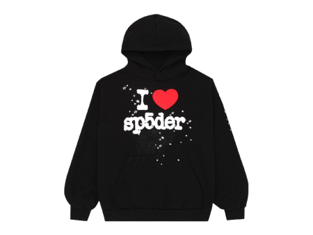 Sp5der  I Love Sp5der  Hoodie Black Cheap