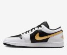 Air Jordan 1 Low White Black Metallic Gold Swoosh Sale Online Hot Sale