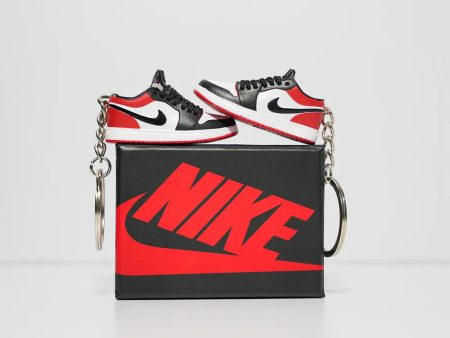 3D Sneaker Keychain With Box - Nike AJ1 Black Toe Low Discount