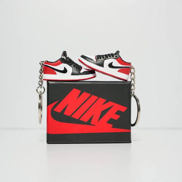 3D Sneaker Keychain With Box - Nike AJ1 Black Toe Low Discount