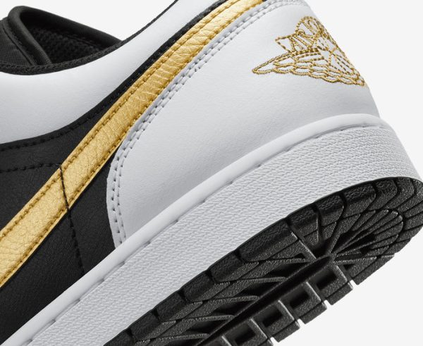 Air Jordan 1 Low White Black Metallic Gold Swoosh Sale Online Hot Sale