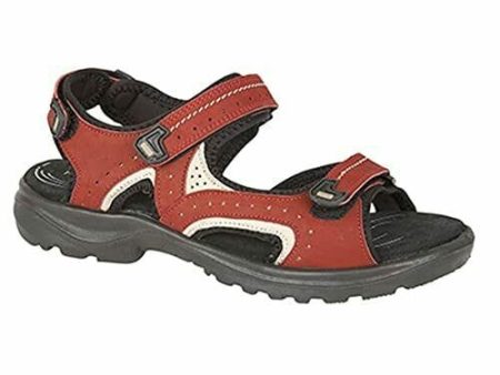 Bordeaux Red Nubuck 3 Touch Fastening Sport Sandal Online Sale